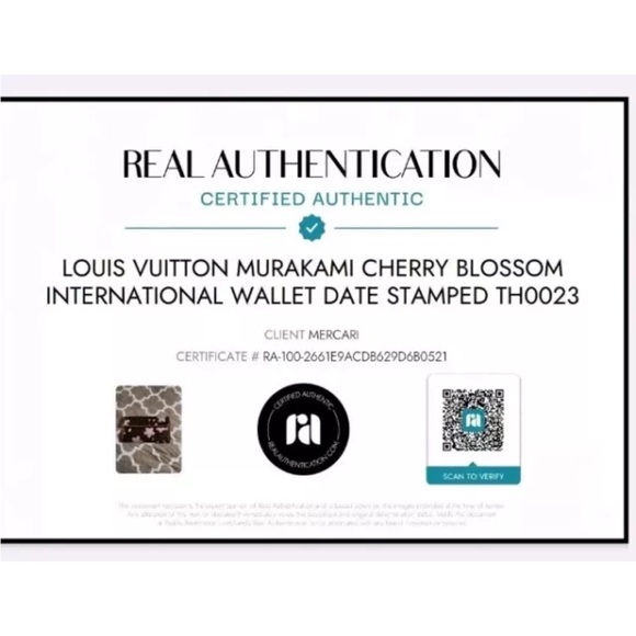 LOUIS VUITTON Porte Tresor Cherry Blossom Wallet DATE STAMPED TH0023 W/COA - Picture 2 of 9